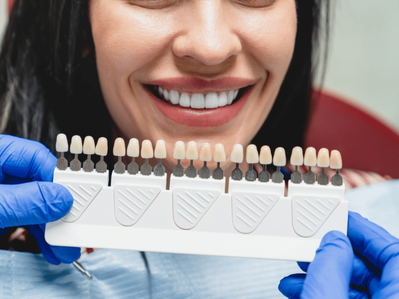 patient before and after dental implants: a side-by-side comparison showing a patient’s smile before