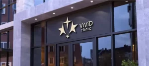 Vivid Clinic entrance in Istanbul, Turkey, showcasing a modern and welcoming facade