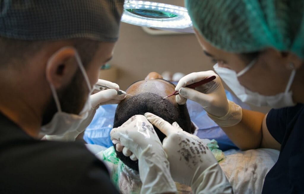 Surgeon performing a cosmetic procedure in Istanbul.