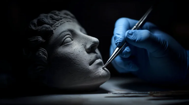 Sculpting a classical face, illustrating facial balancing proportions
