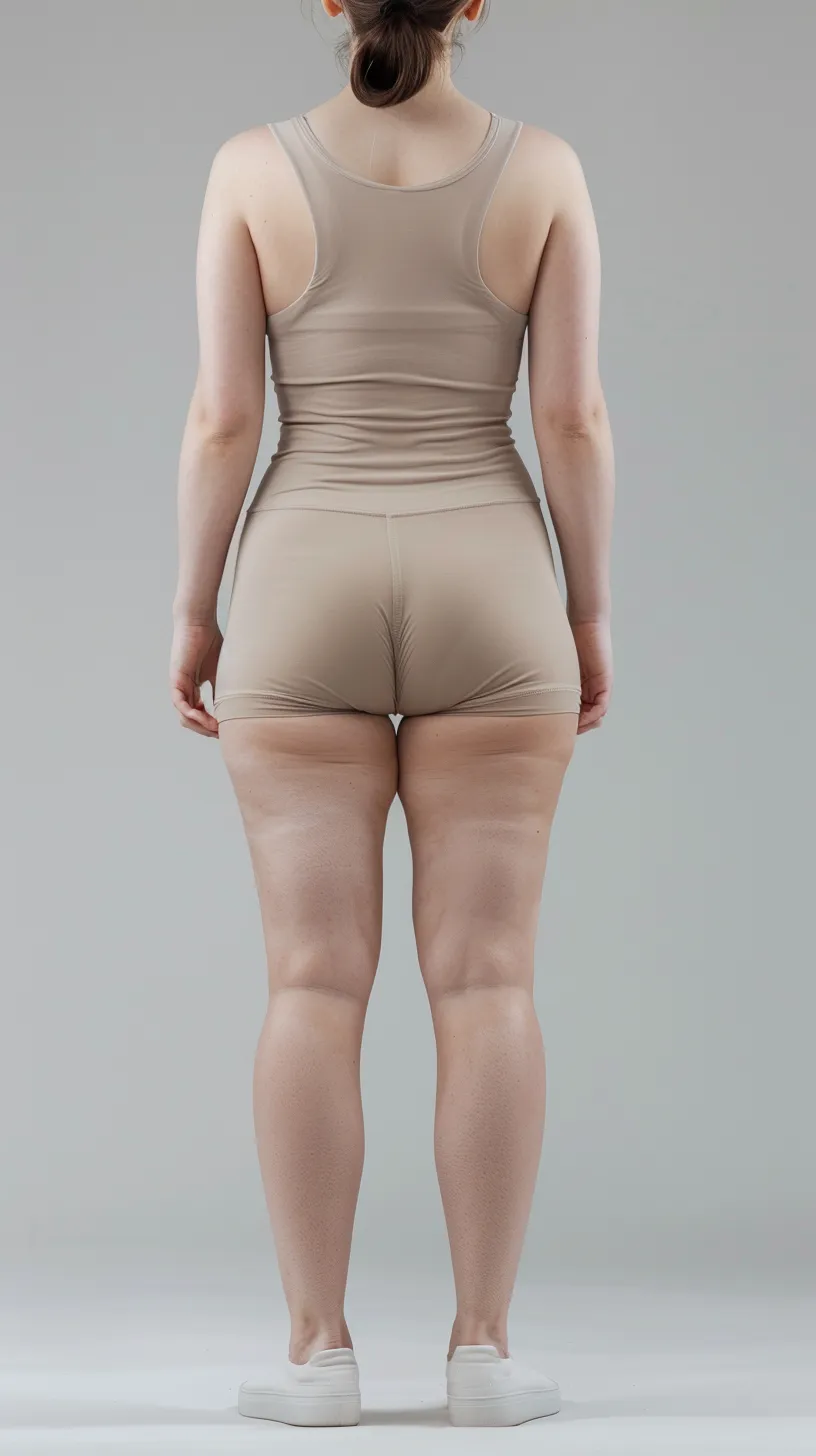Indrukwekkende resultaten van een patiënt die de minimale bijwerkingen van liposuctie aan de buitenkant van de dijen laat zien.