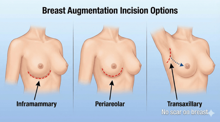breast augmentation surgery incision options infographic