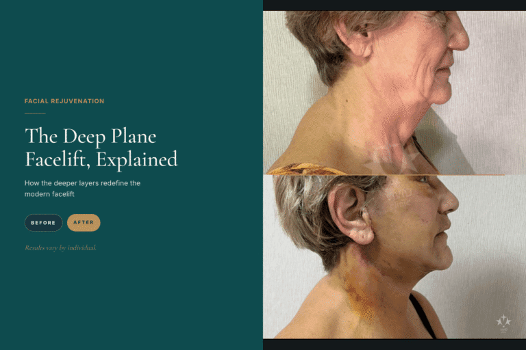Deep plane facelift – before and after collage