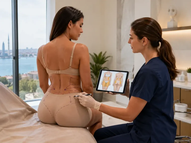 Body contouring consultation with a Vivid Clinic nurse in Istanbul