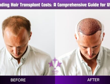 Before and after hair transplant results of male patient with receding hairline